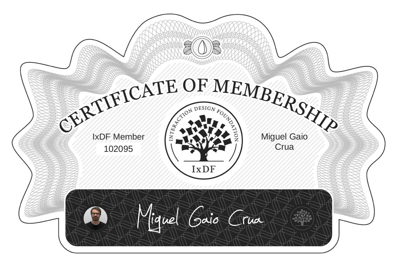 Certificate of Membership – Miguel Gaio Crua