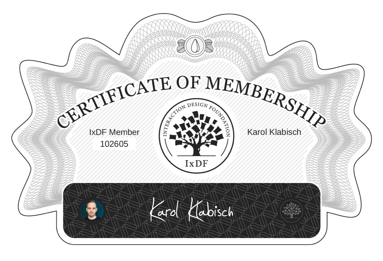 Certificate of Membership – Karol Klabisch