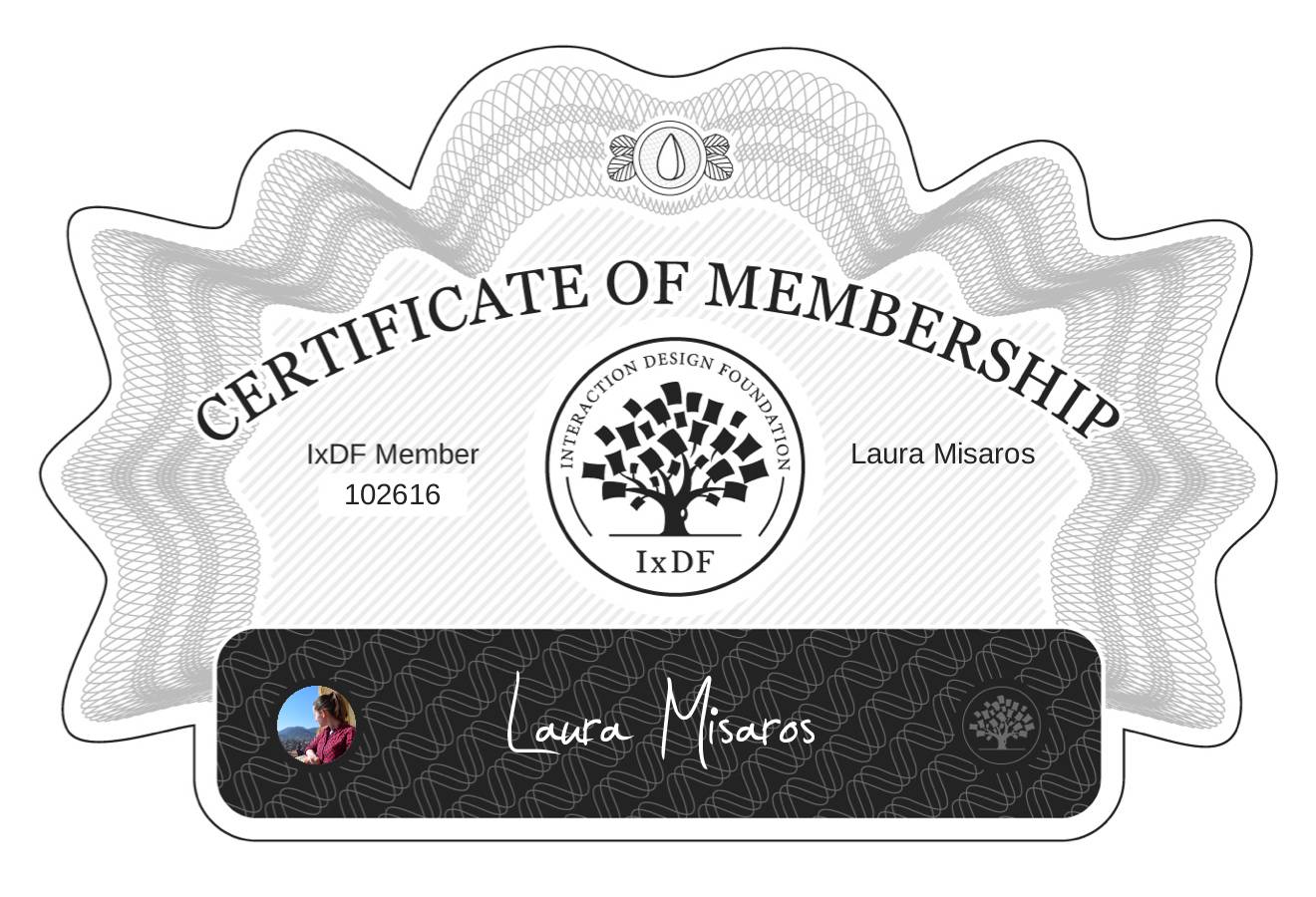Certificate of Membership – Laura Misaros