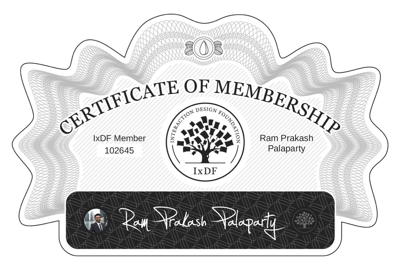 Certificate of Membership – Ram Prakash Palaparty