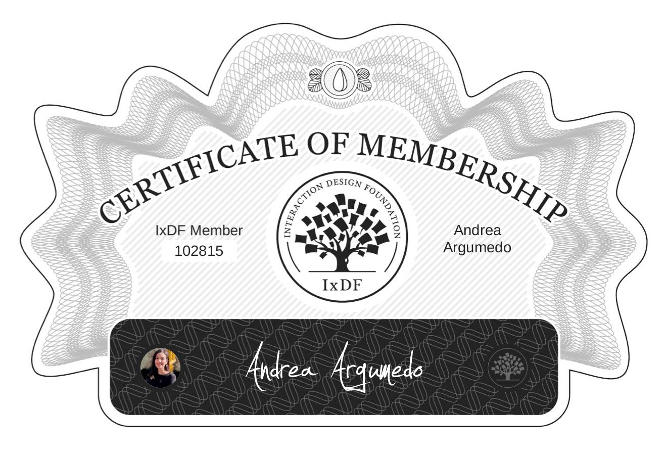 Certificate of Membership – Andrea Argumedo