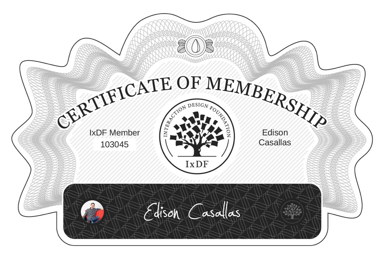Certificate of Membership – Edison Casallas