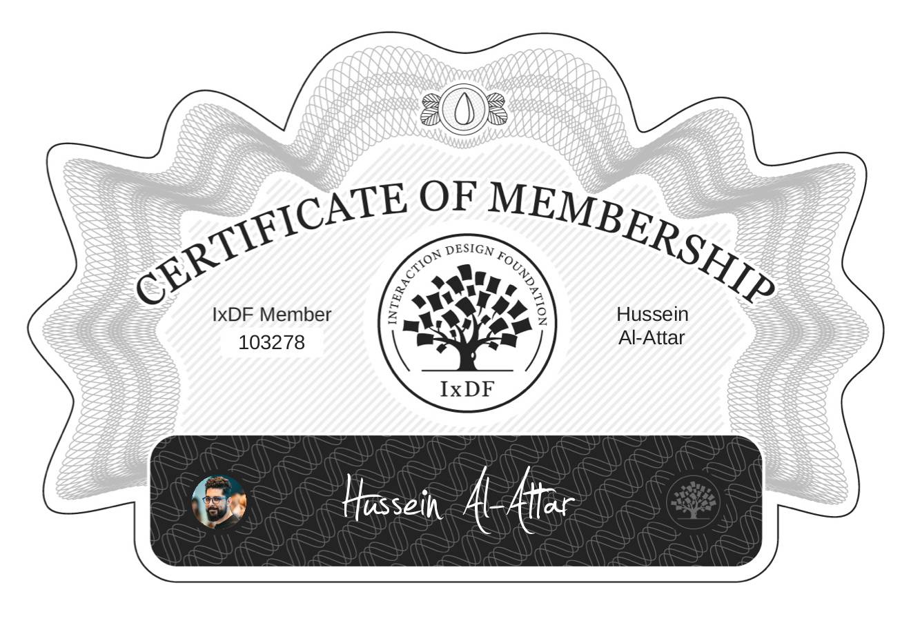 Certificate of Membership – Hussein Al-Attar