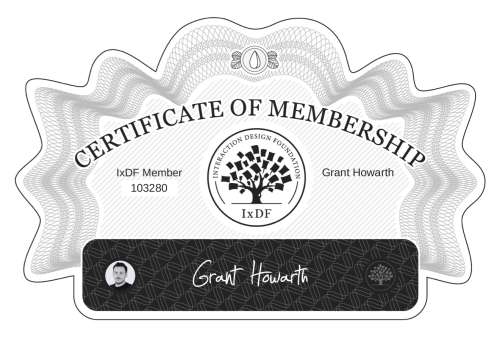 Certificate of Membership – Grant Howarth