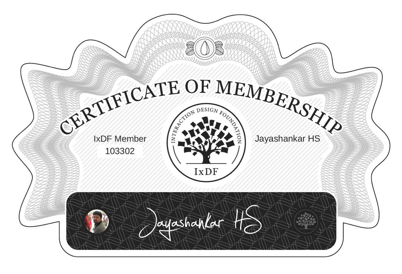 Certificate of Membership – Jayashankar HS