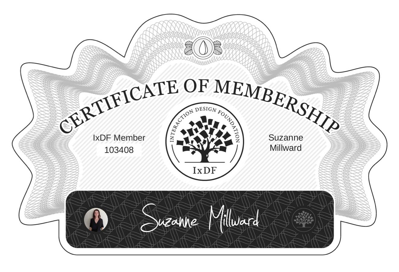 Certificate of Membership – Suzanne Millward