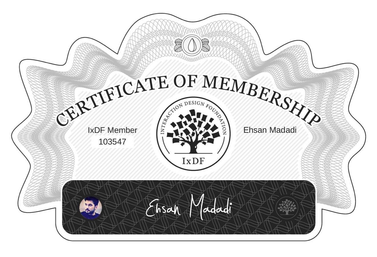 Certificate of Membership – Ehsan Madadi