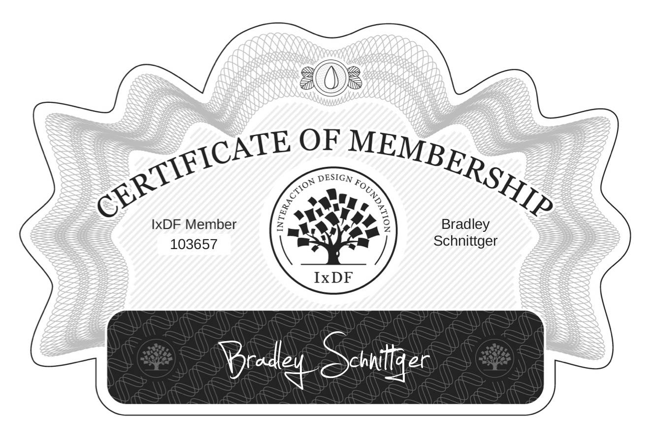 Certificate of Membership – Bradley Schnittger