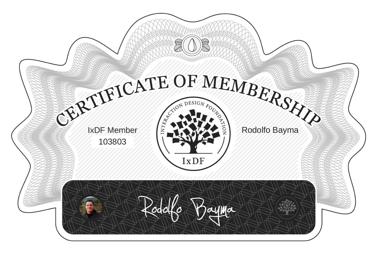 Certificate of Membership – Rodolfo Bayma