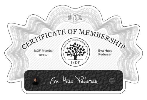 Certificate of Membership – Éva Hüse Pedersen