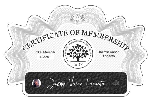 Certificate of Membership – Jazmin Vasco Lacasta