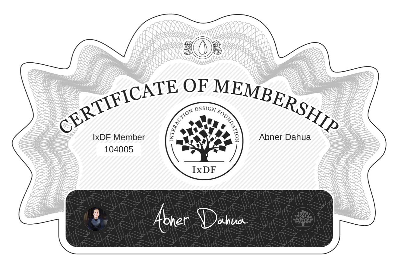 Certificate of Membership – Abner Dahua