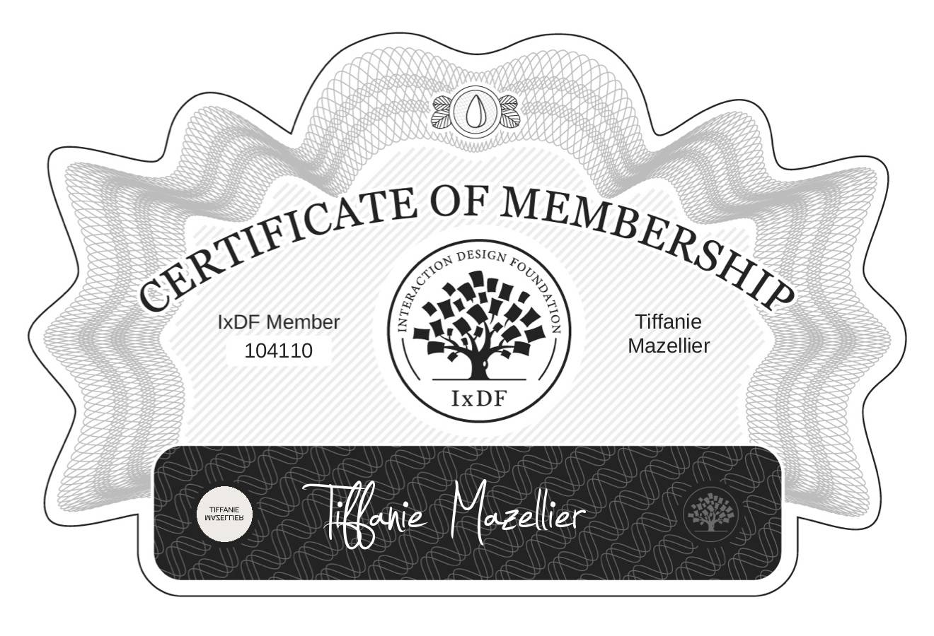Certificate of Membership – Tiffanie Mazellier