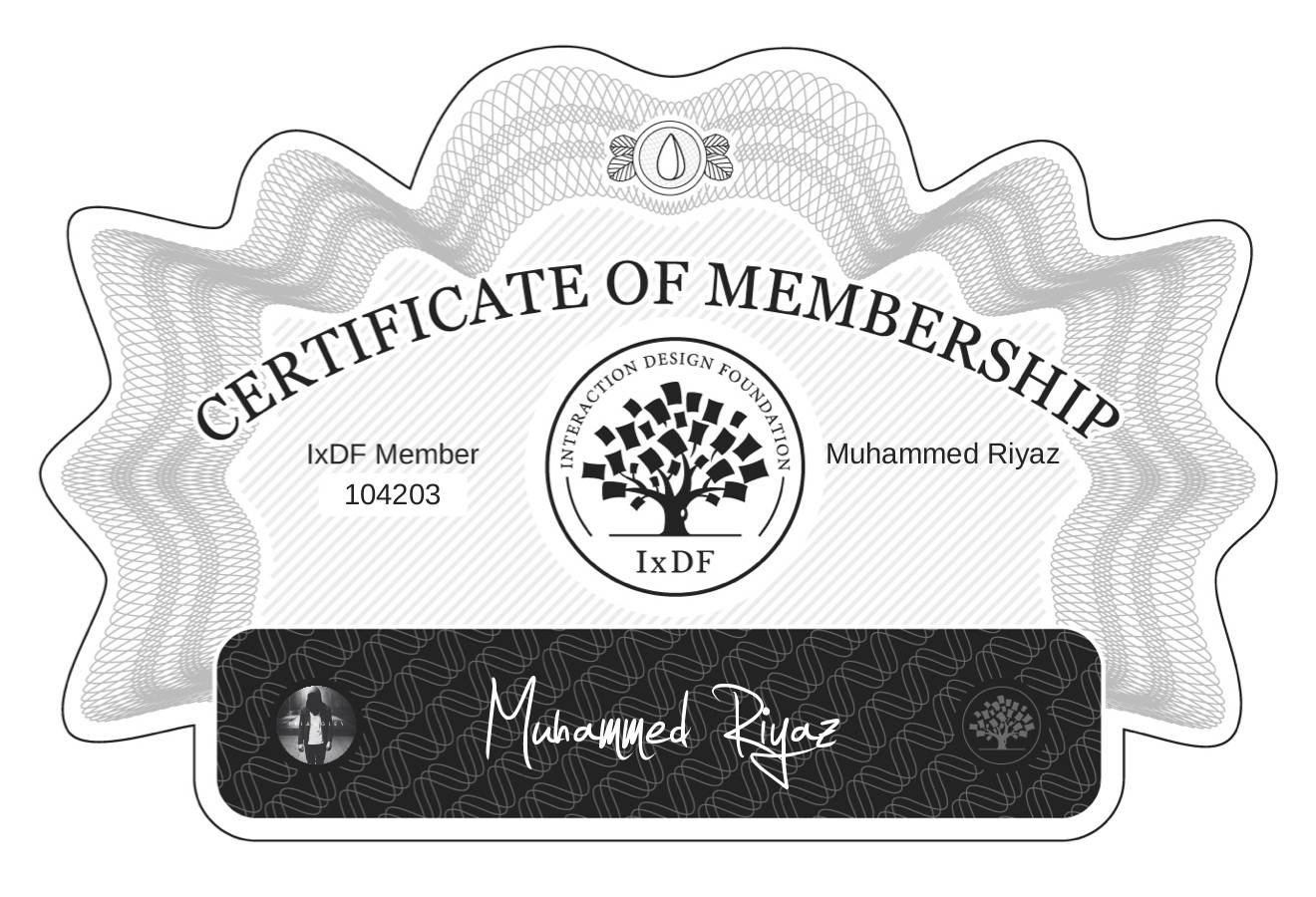 Certificate of Membership – Muhammed Riyaz