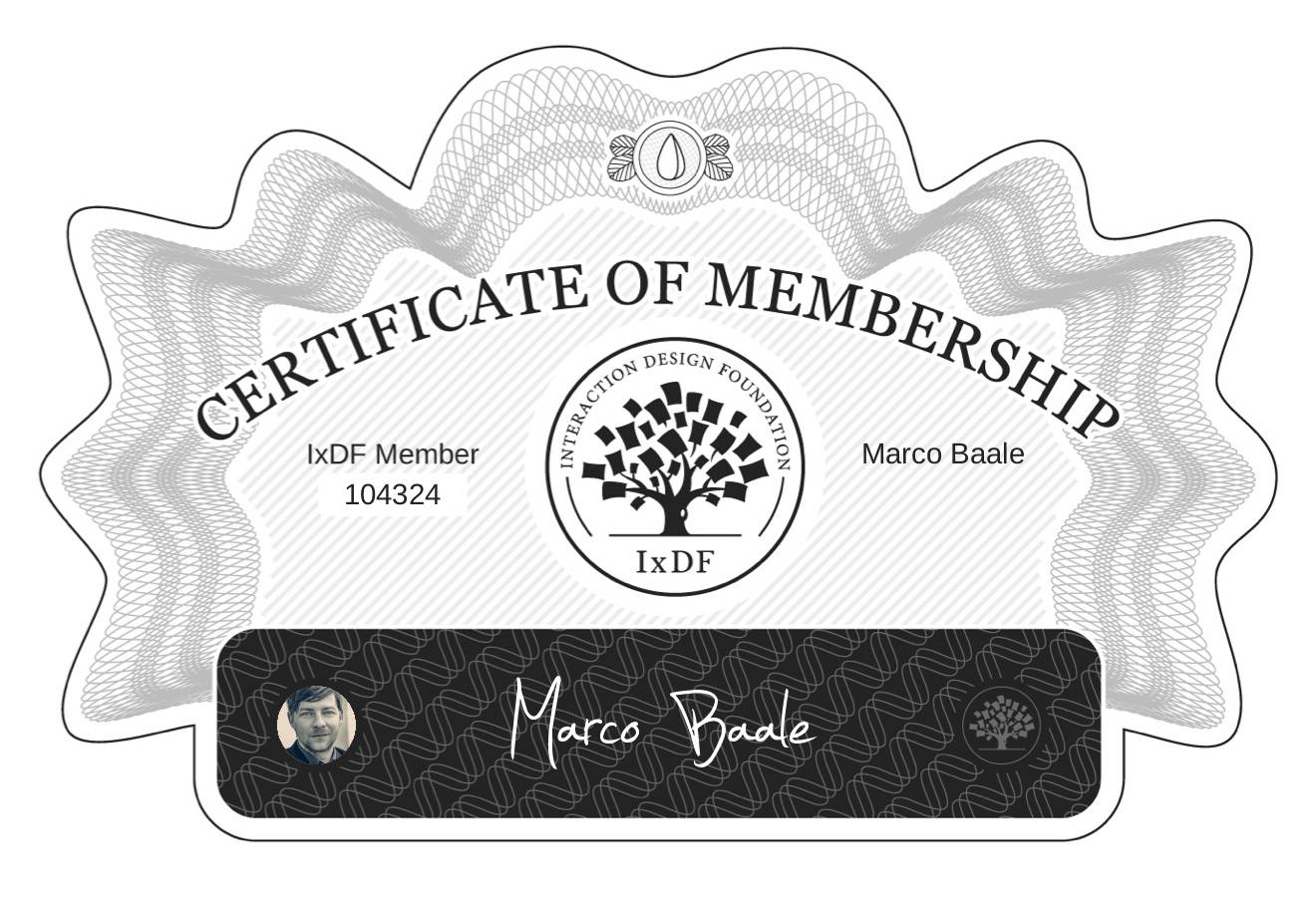 Certificate of Membership – Marco Baale