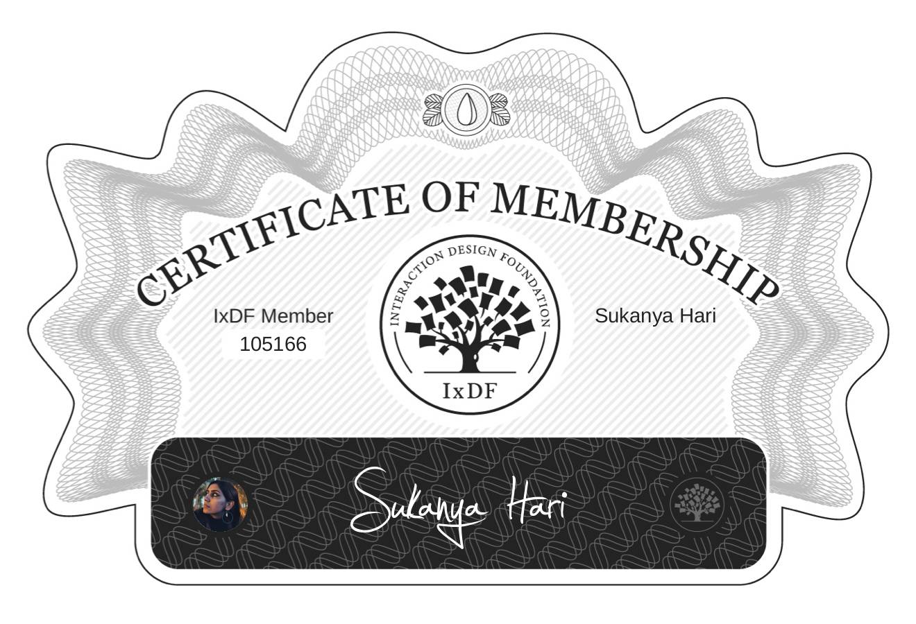 Certificate of Membership – Sukanya Hari