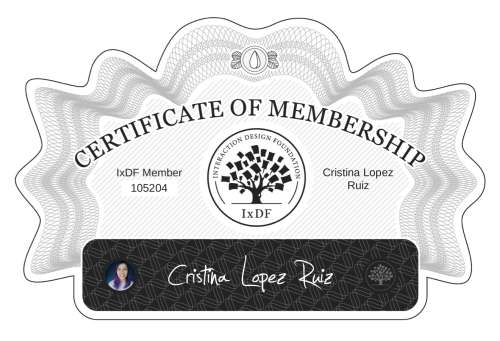 Certificate of Membership – Cristina López Ruiz