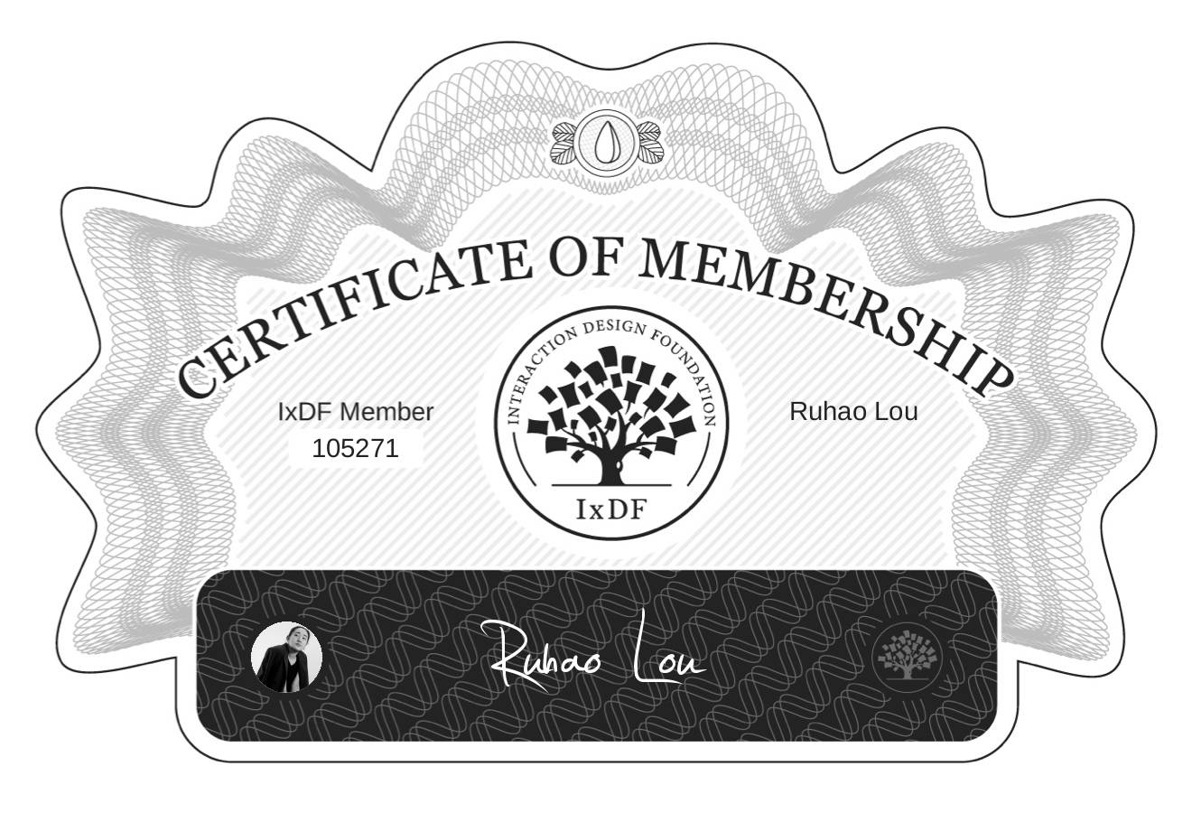 Certificate of Membership – Ruhao Lou