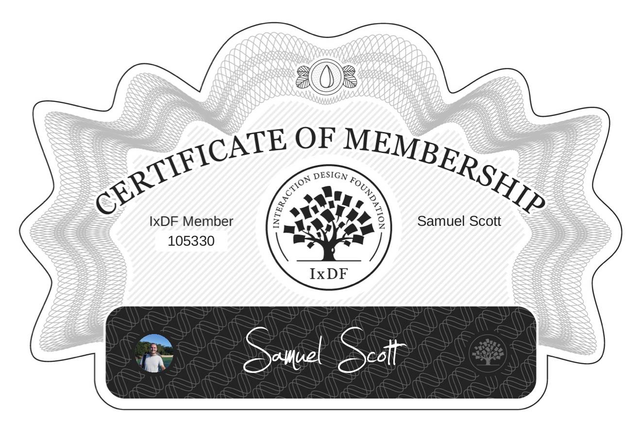 Certificate of Membership – Samuel Scott