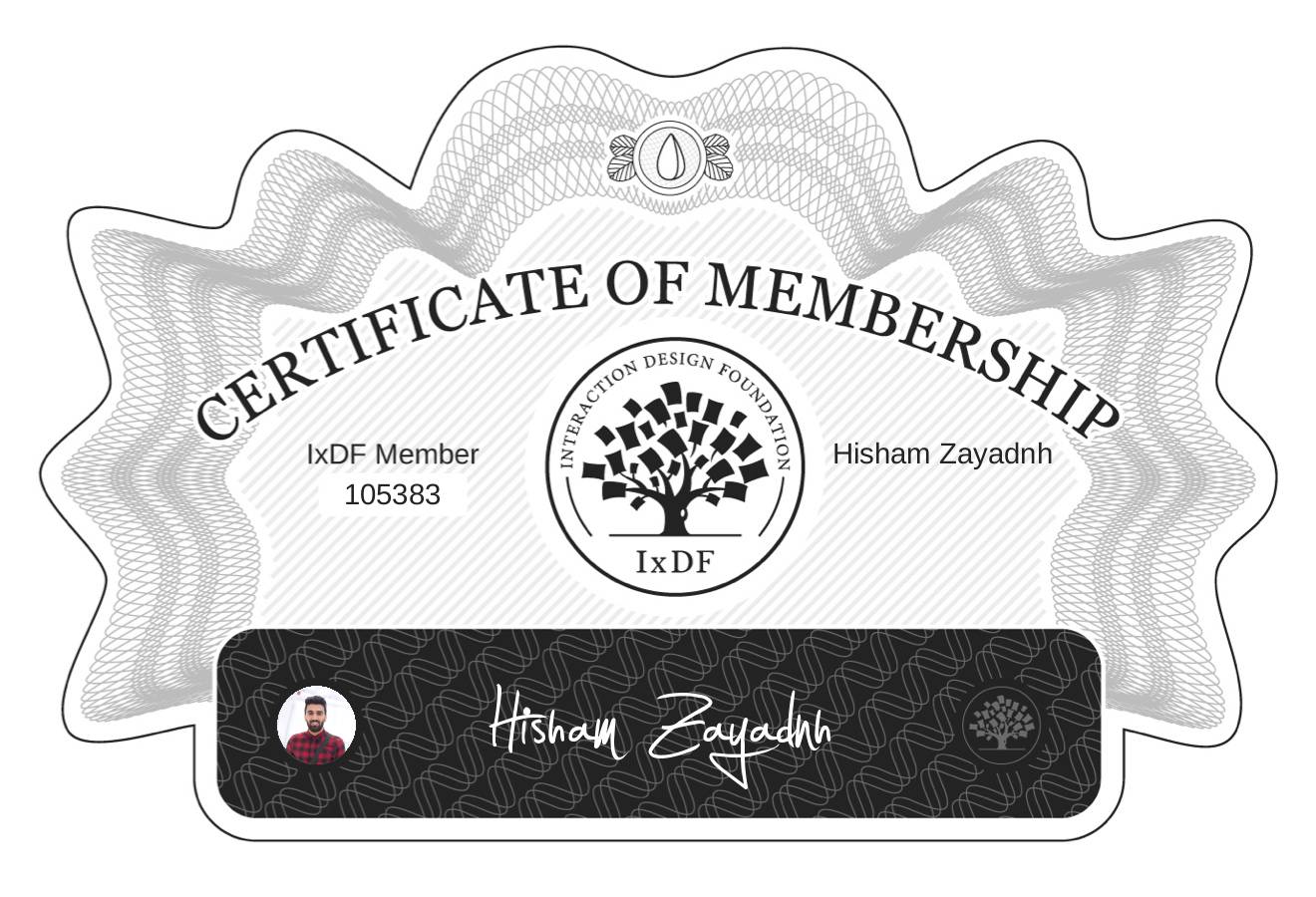Certificate of Membership – Hisham Zayadnh