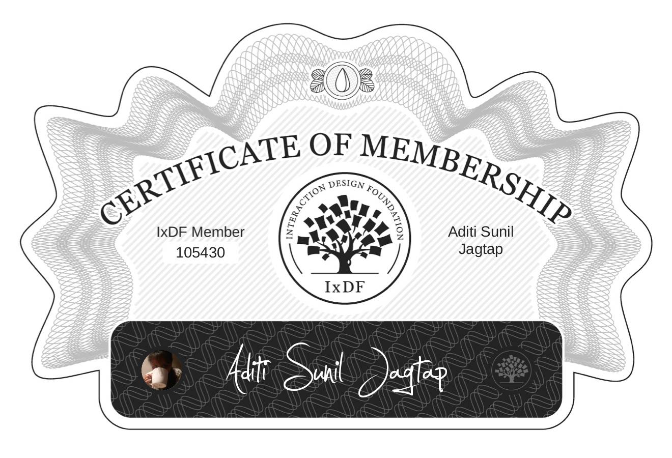 Certificate of Membership – Aditi Sunil Jagtap
