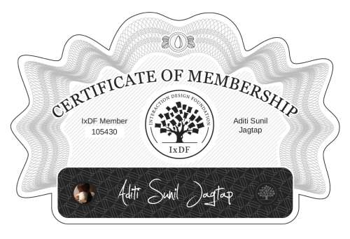 Certificate of Membership – Aditi Sunil Jagtap