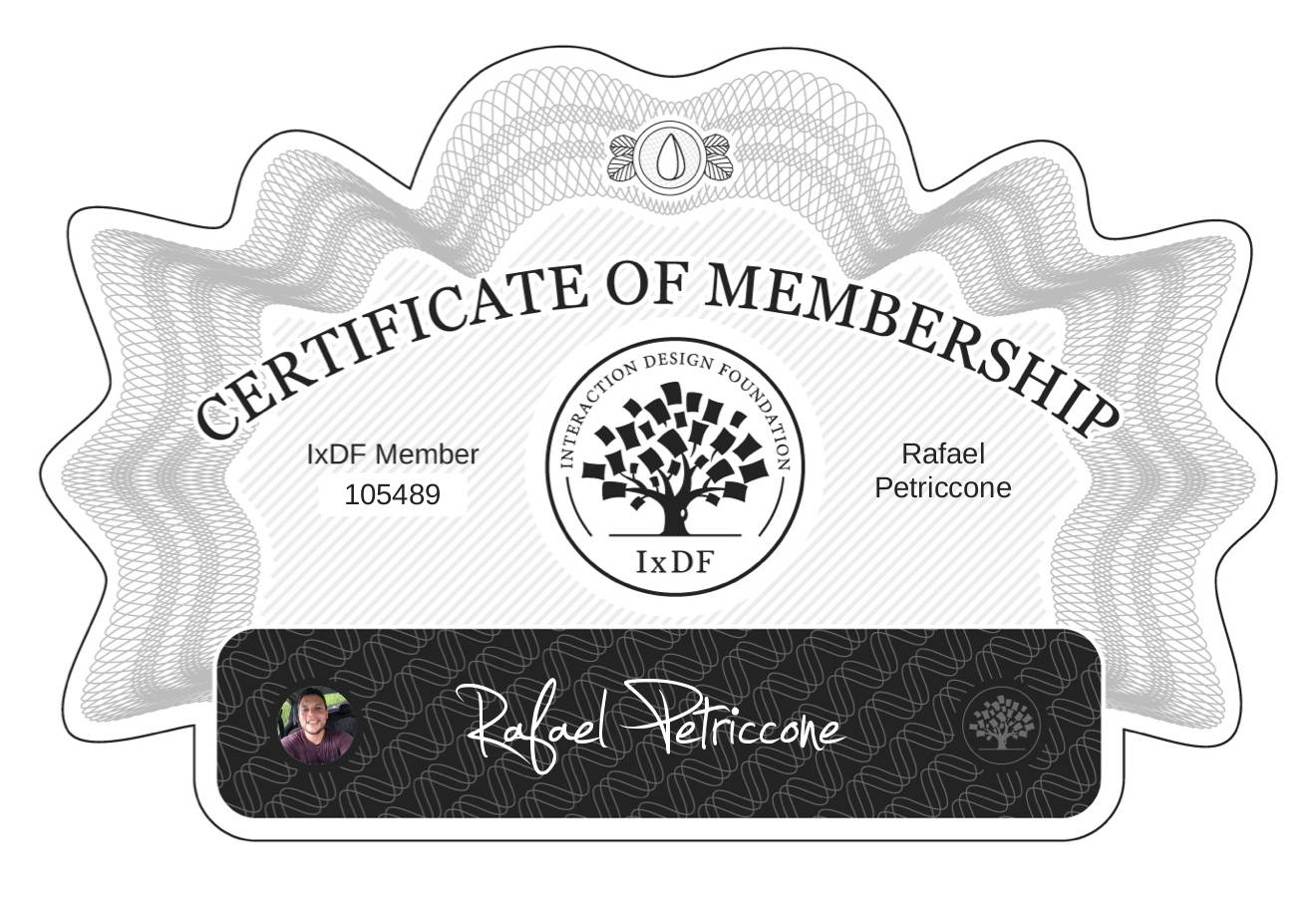 Certificate of Membership – Rafael Petriccone