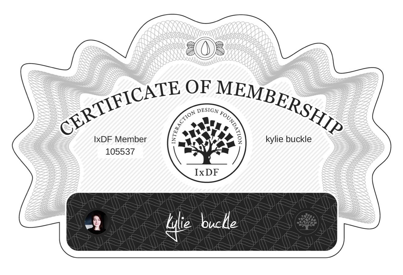 Certificate of Membership – kylie buckle