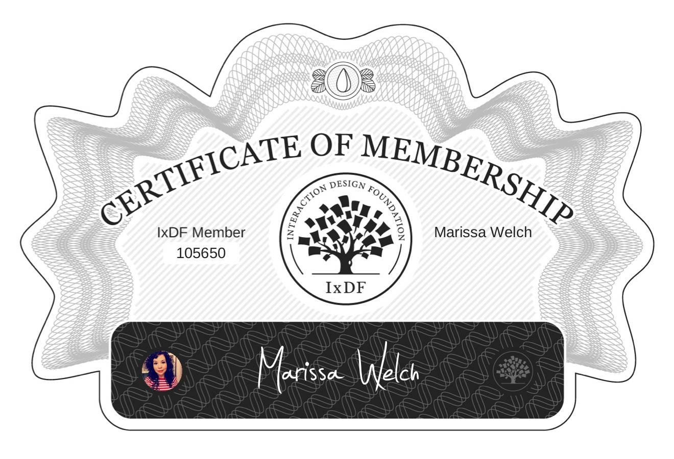 Certificate of Membership – Marissa Welch