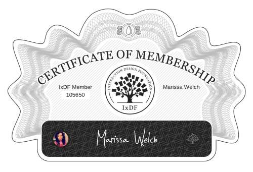 Certificate of Membership – Marissa Welch
