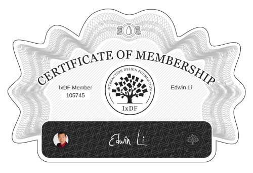 Certificate of Membership – Edwin Li