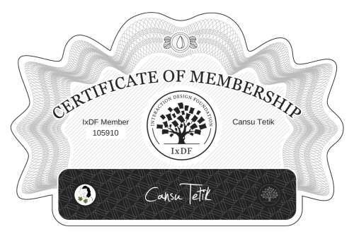 Certificate of Membership – Cansu Tetik
