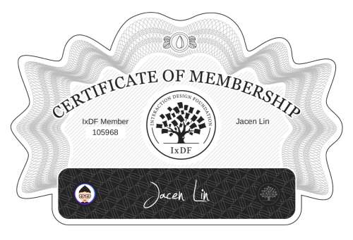 Certificate of Membership – Jacen Lin