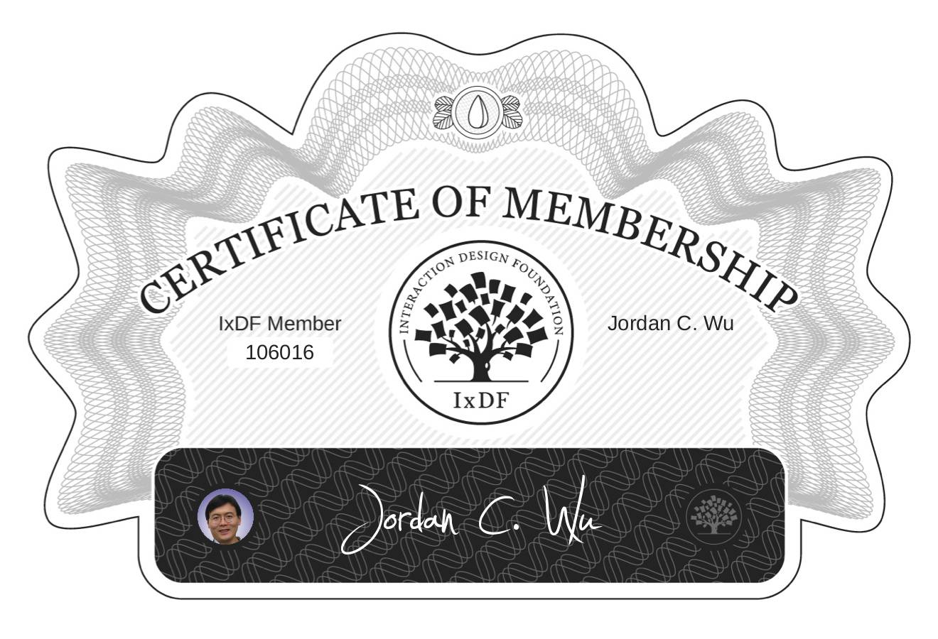 Certificate of Membership – Jordan C. Wu