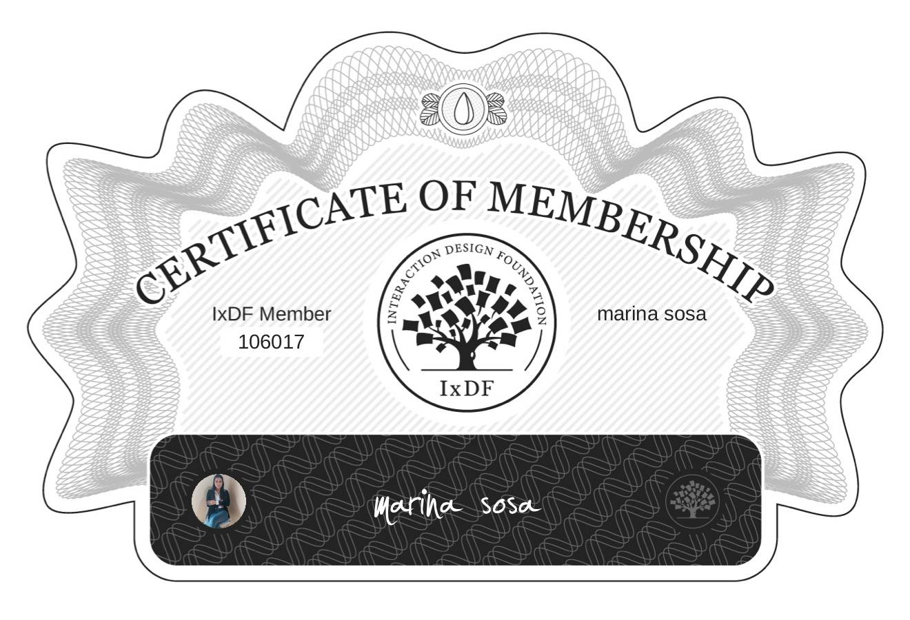 Certificate of Membership – marina sosa