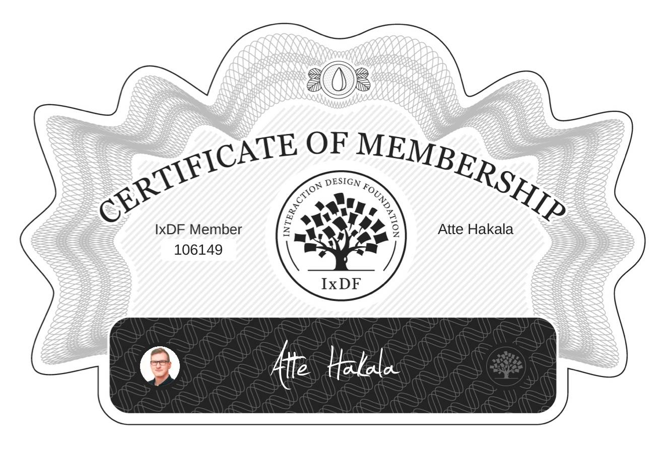 Certificate of Membership – Atte Hakala