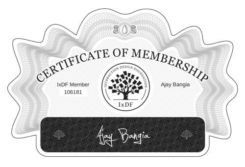 Certificate of Membership – Ajay Bangia