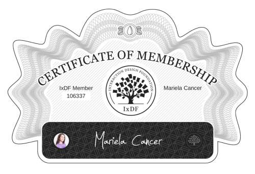 Certificate of Membership – Mariela Cancer