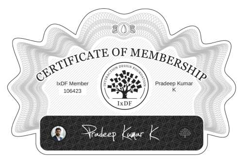 Certificate of Membership – Pradeep Kumar K