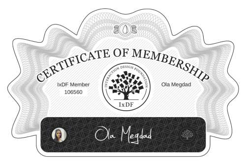 Certificate of Membership – Ola Megdad