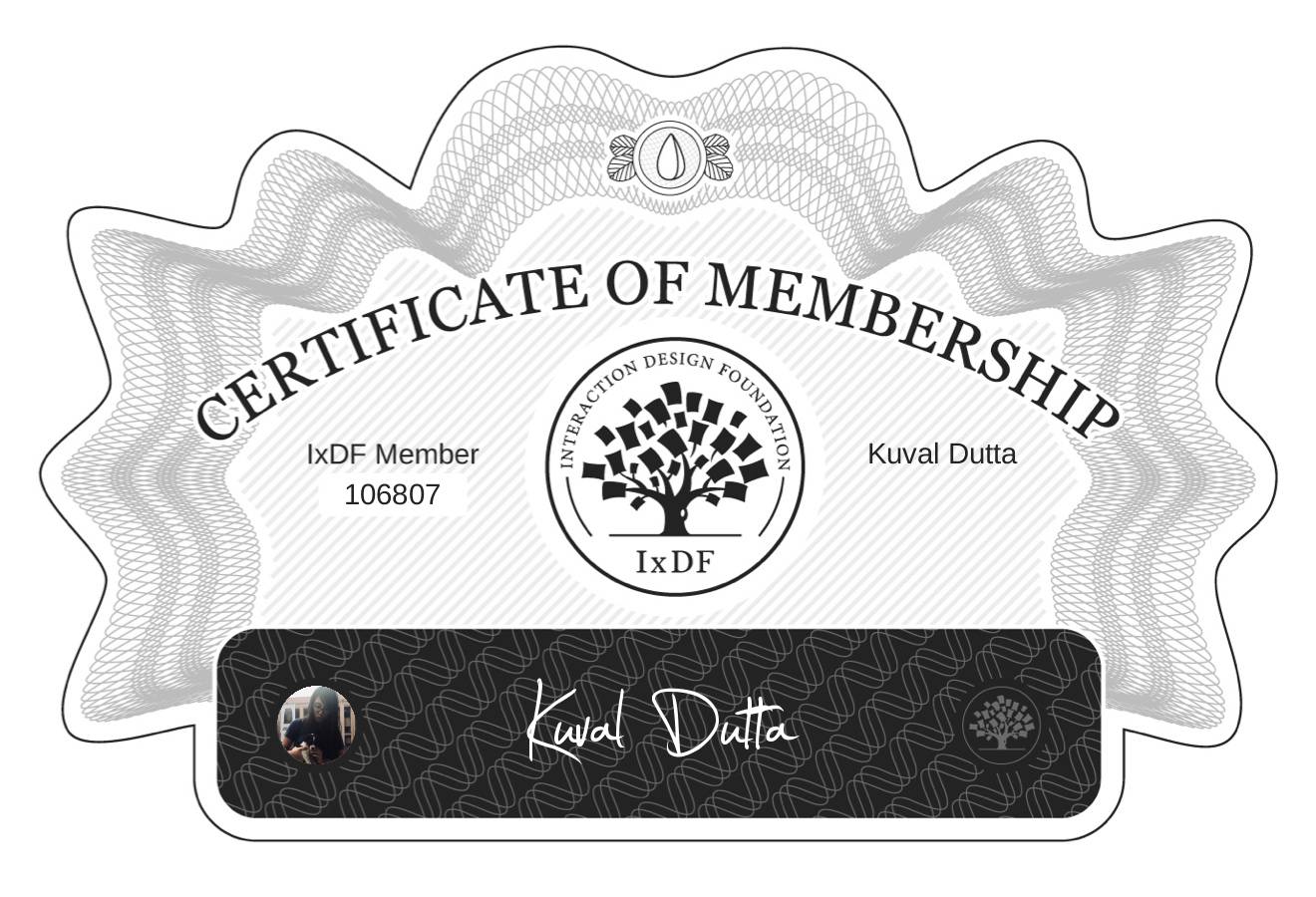 Certificate of Membership – Kuval Dutta