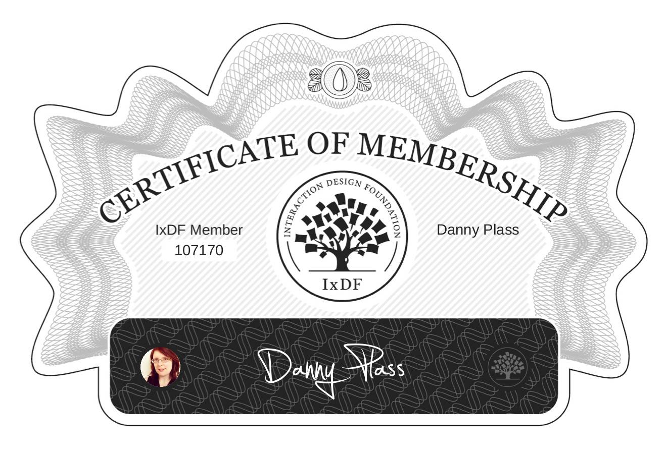 Certificate of Membership – Danny Plass