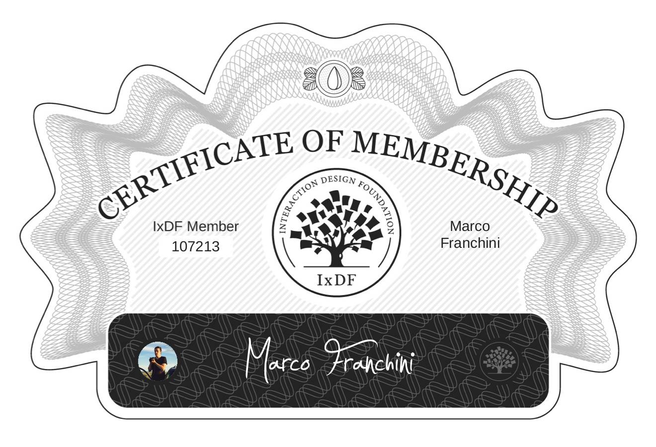 Certificate of Membership – Marco Franchini