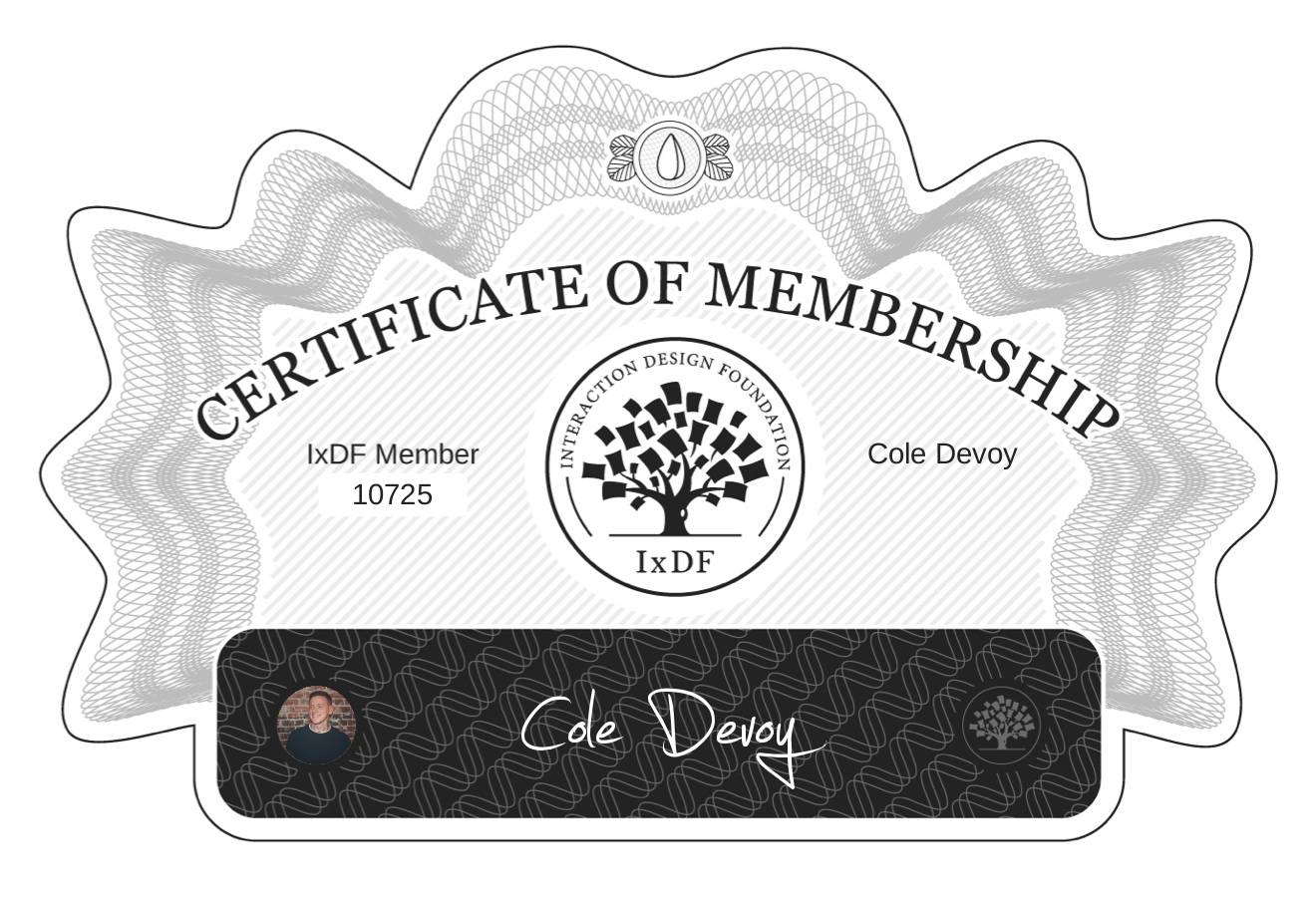 Certificate of Membership – Cole Devoy