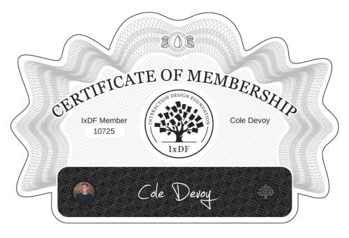 Certificate of Membership – Cole Devoy