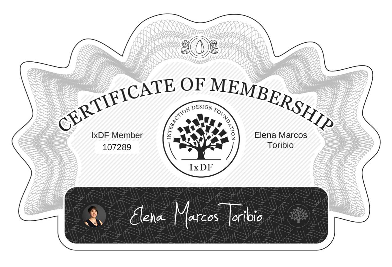 Certificate of Membership – Elena Marcos Toribio