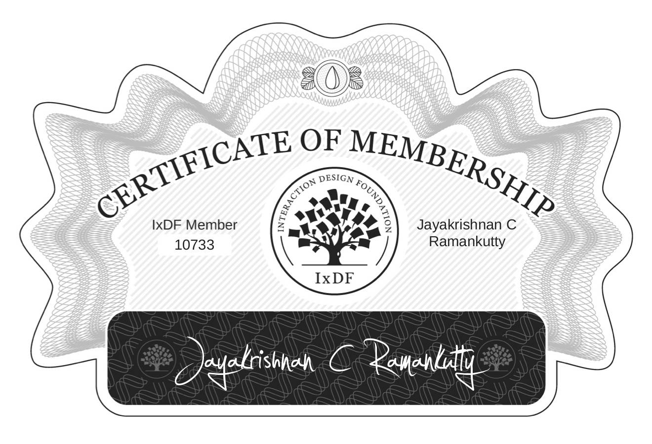 Certificate of Membership – Jayakrishnan C Ramankutty