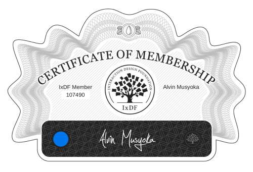 Certificate of Membership – Alvin Musyoka