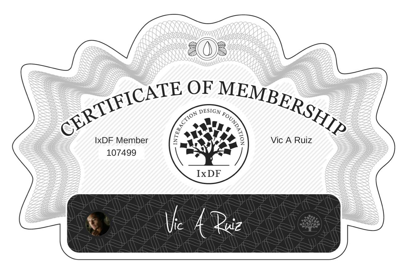 Certificate of Membership – Vic A Ruiz