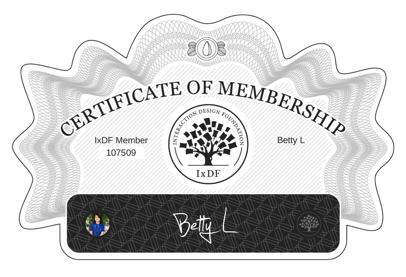 Certificate of Membership – Betty L